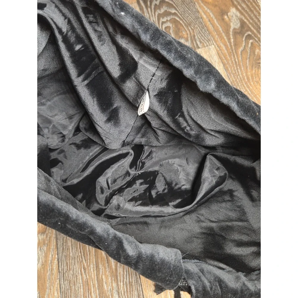 Vintage Floral Tapestry Drawstring Backpack Velvet Trim Boho Cottagecore Bag